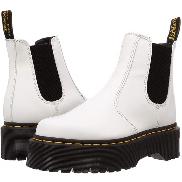 Dr. Marten’s Unisex 2976 Quad Chelsea Boots in White - Picture 2 of 2
